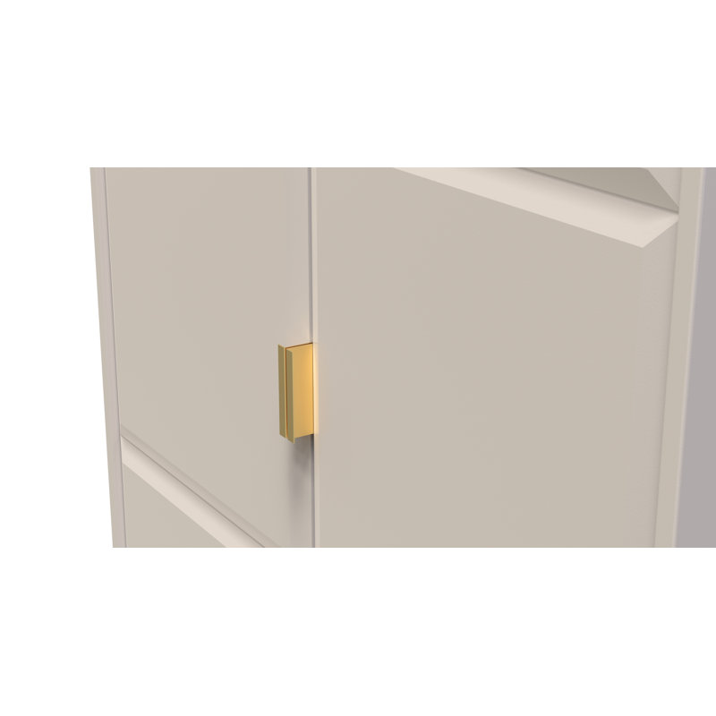 Fully Assembled 3 Door Wardrobe, 197cm H x 111cm W x 53cm D, Kashmir