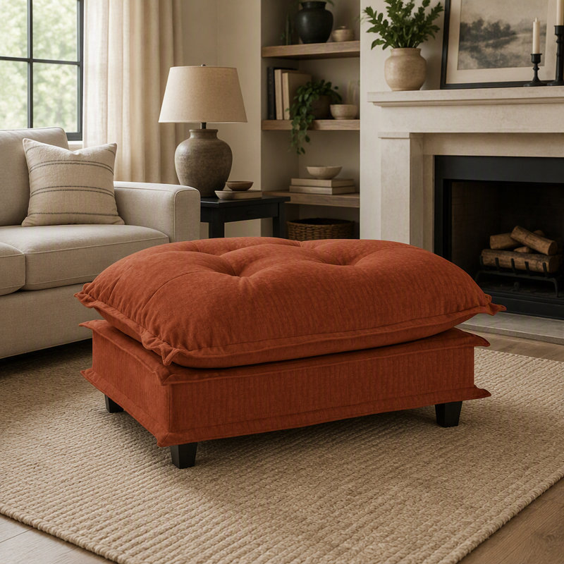 Repose-pieds en chenille, Orange
