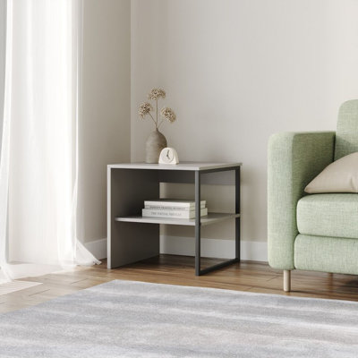 Rahki 40cm W Steel Bedside Table