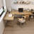 Brown L-Shaped Solid Wood Desks-107198178-107198180