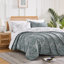 Ensemble de literie réversible 3 pièces Southshore Fine Linens Winter Brush Teal Full/Queen, motif botanique, comprenant 1 housse de couette et 2 taies d'oreiller standard, fermeture éclair invisible et attaches aux coins