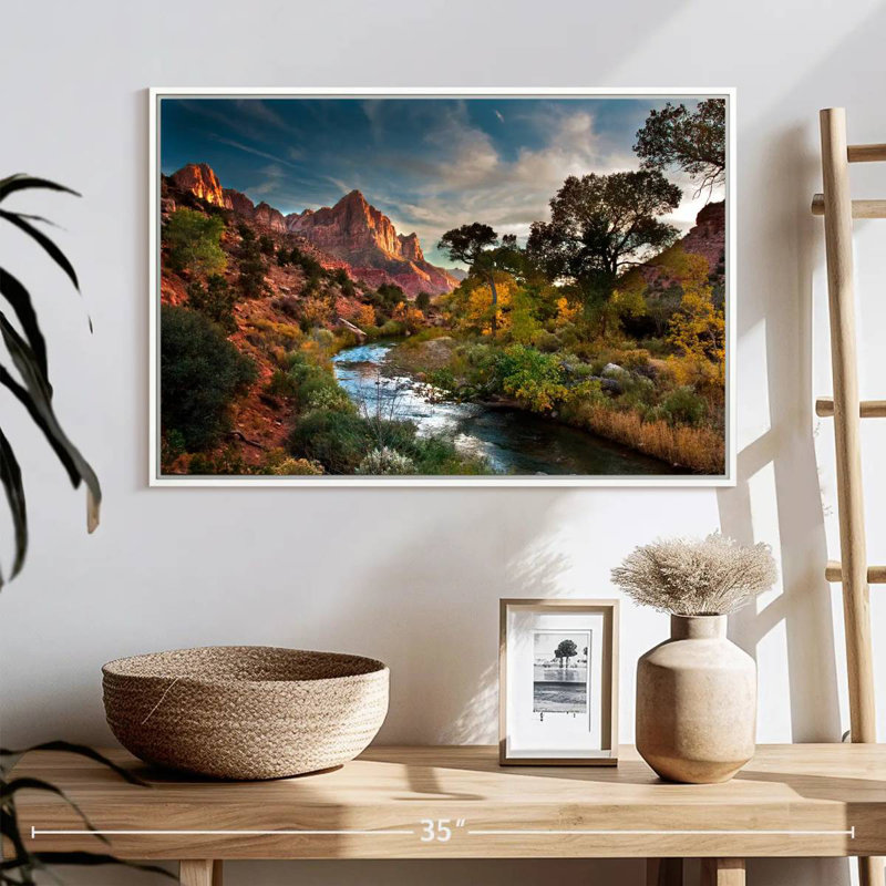 Paysage de Sion, Cadre flottant blanc, 25 po x 17 po