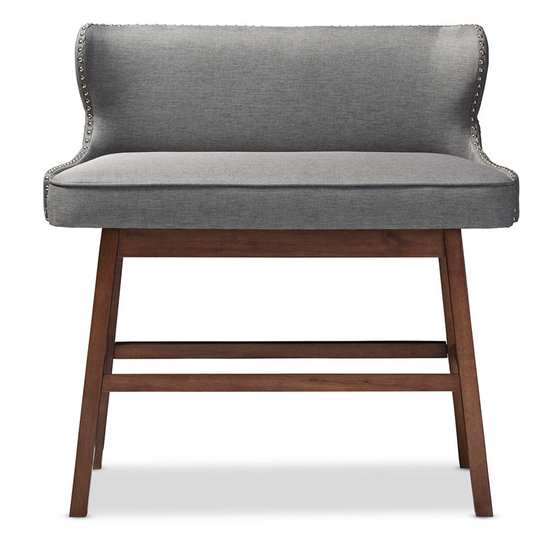 Upholstered Bench, Gray