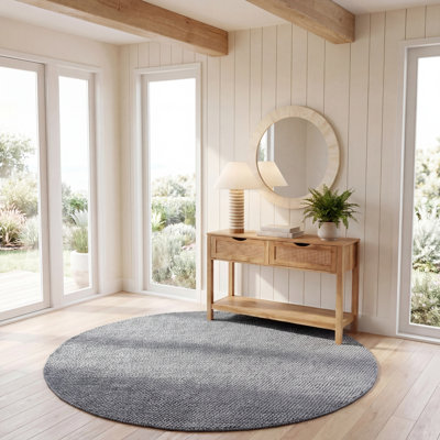Tapis gris foncé en laine touffeté à la main Almus