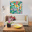 «Turquoise Flowers» par Kim Parker, impression sur toile-73560100-73560101-73560102