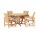 Amalfi Outdoor 5 - Piece Teak Dining Set with Cushions
