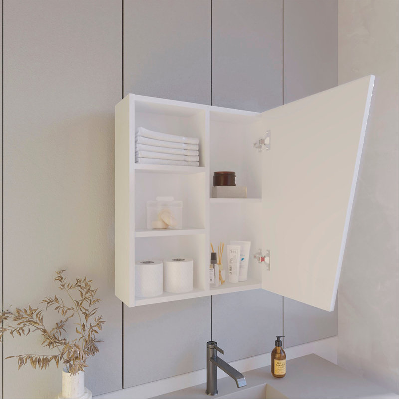 Pinedale Medicine Cabinet With Mirrored Door And Open Storage