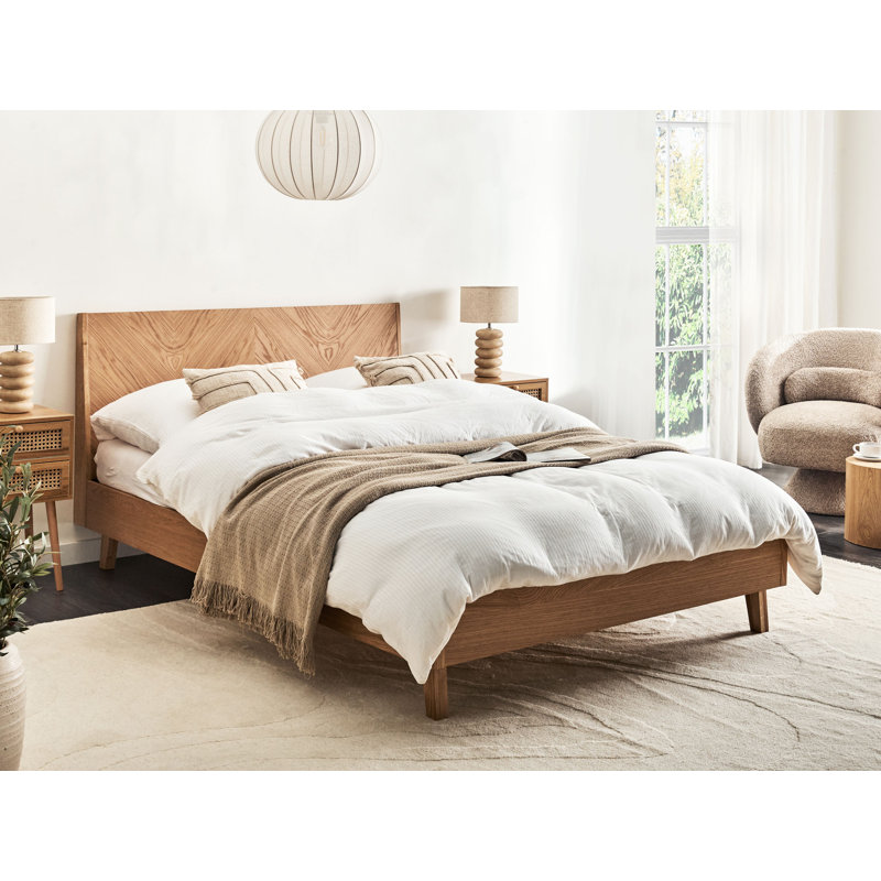 Bed Wood Veneer Bohemond Light Brown, European Double (140 x 200 cm)