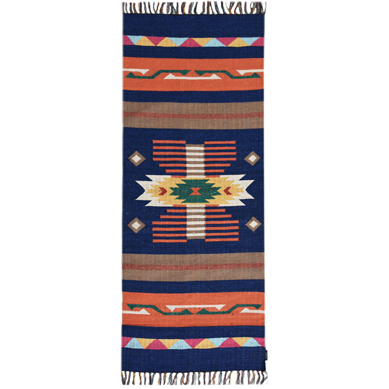 Country Southwestern Flatweave Area Rug, Runner 60 x 200cm