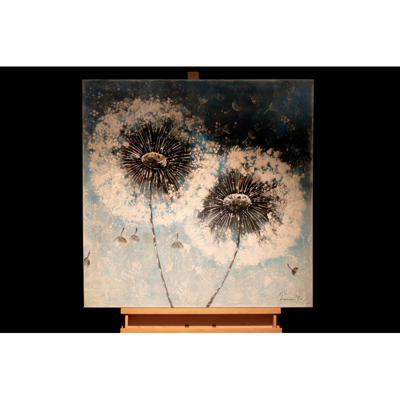 Hand -painted acrylic painting Pompon Flowers