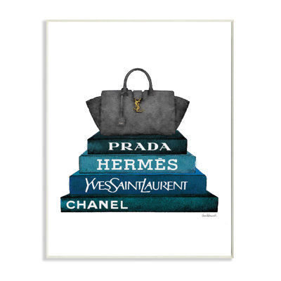 « mode motif sac à main bookstack blue black », impression