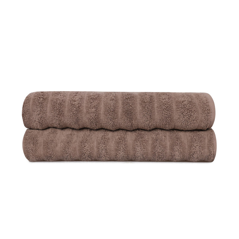 Ensemble de 2 essuie-mains 100% coton 2 pièces, Brun