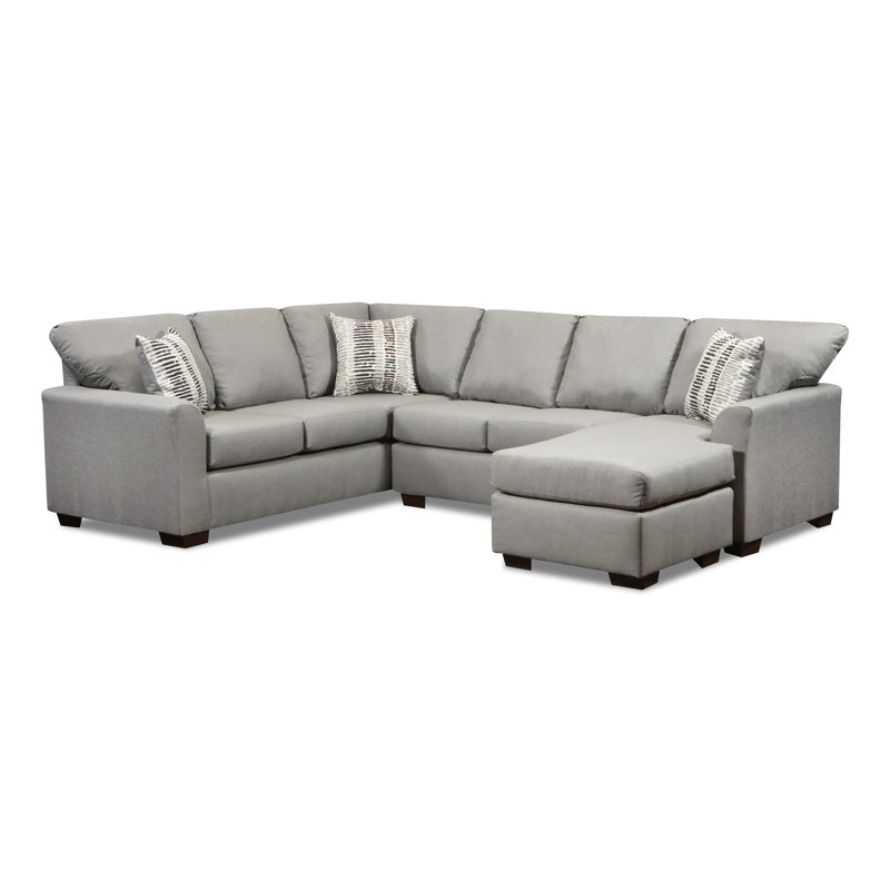 Canapé modulaire inclinable faisant face à la droite de 111 po Desilus, Polyester gris