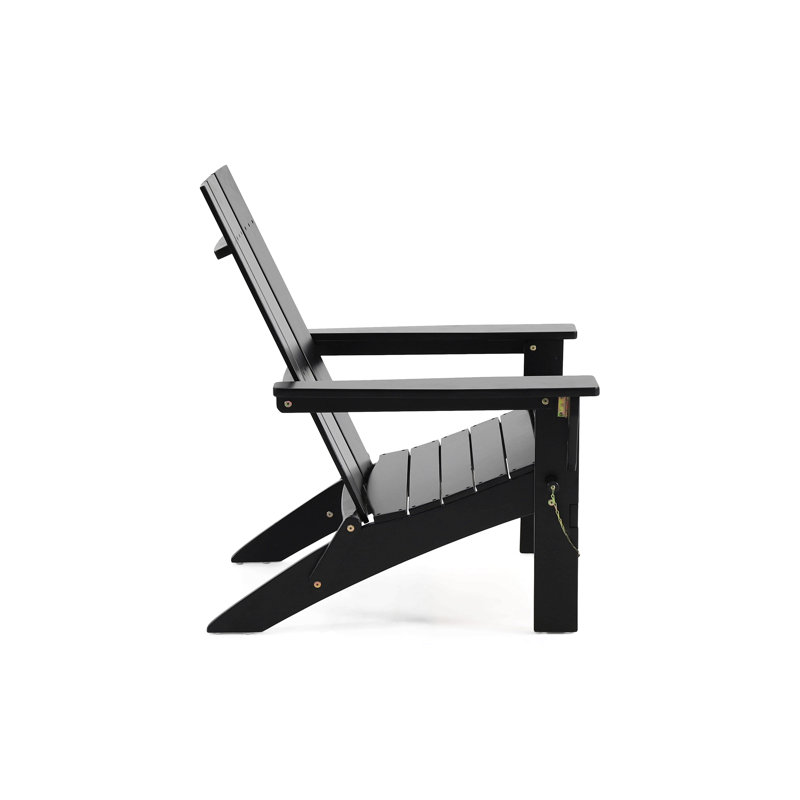CHAISE ADIRONDack pliable ZUMA pour mobilier d'extérieur, Noir