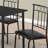 Dining Table Set, 5Pcs Set, Small, 40" Rectangular, Kitchen, Black Metal, Black Leather Look, Contemporary, Modern