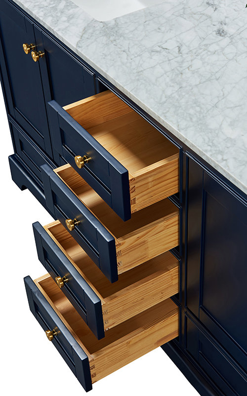 Audrey 72'' W Vanity, Heritage Blue | Brushed Gold