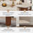 94.49" Extendable Rectangular Dining Table Extendable Sintered Stone Dining Table with Wood Base Seats 10 Modern Kitchen Expandable Table