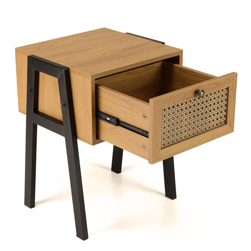 Esqueda 44cm W Manufactured Wood Bedside Table