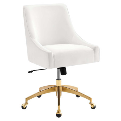 Chaise de bureau en velours Discern Performance par Modway