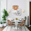  1- Light 12 inch 2-Tier Dimmable Drum Chandelier Natural Rattan Bohemian Kitchen Lighting with E26 Socket-581339470