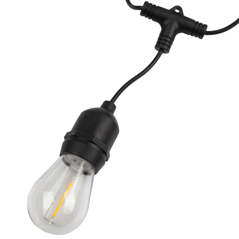 Jurrien Outdoor Lights - 50' Patio Lights with 24 Vintage-Style LED Edison Bulbs + Hanging Sockets