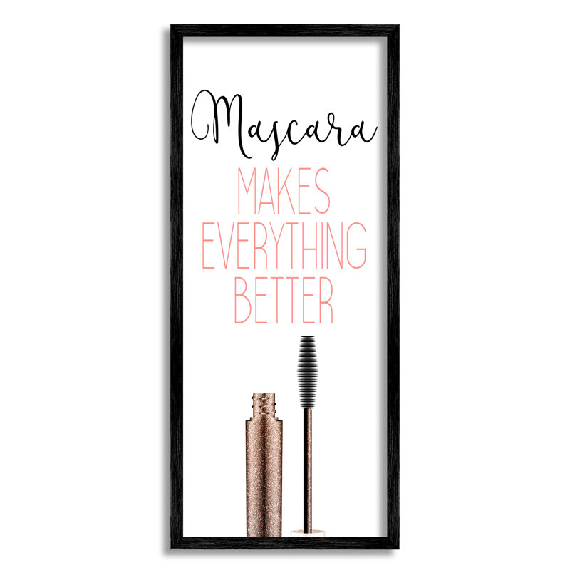 Motif mascara rose moderne, Giclée encadrée noir minuit, L 13 po x H 30 po
