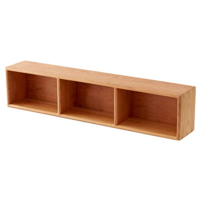 Wall-Mounted Cherry Wood Multi-Grid Shelf