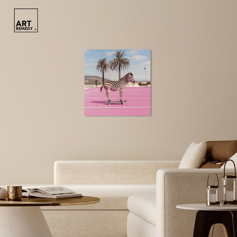 «Zebra Skate Canvas Pop Art Prints» par Art Remedy, Toile tendue, H 30 po x l 30 po