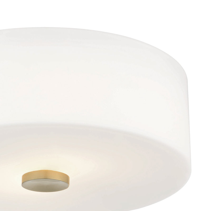 Kade Glass Flush Mount, Aged Brass