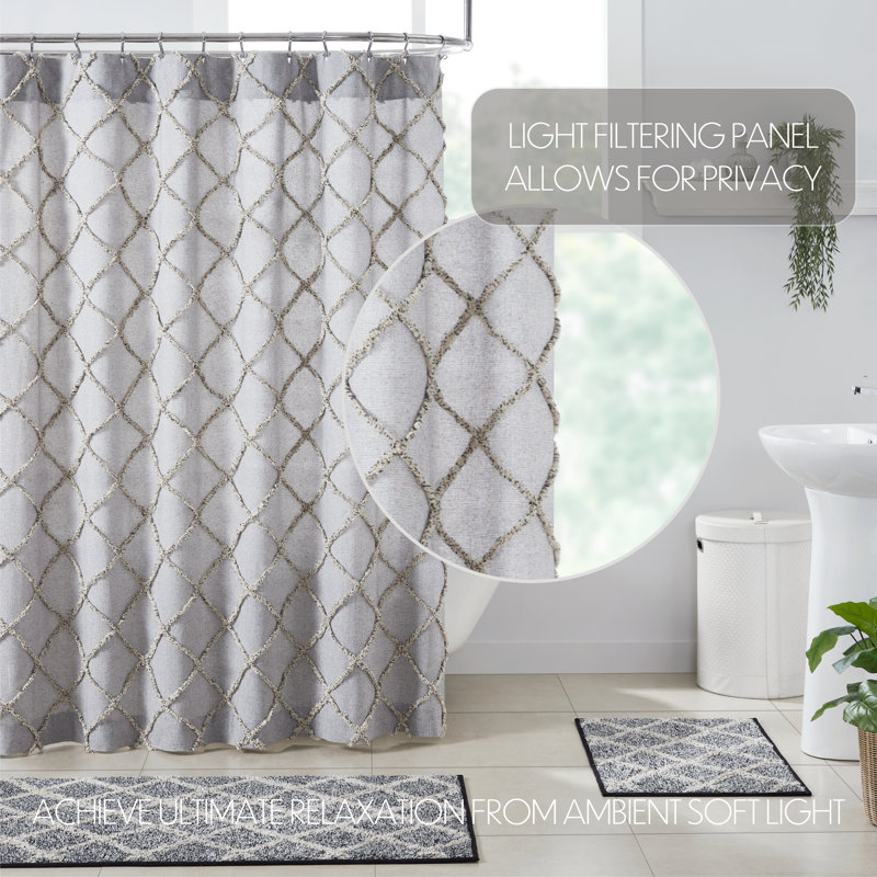 Strathmere Cotton Geometric Shower Curtain