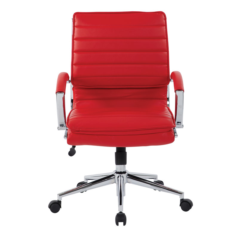 Mid Back Manager's Faux Leather Chair, Red