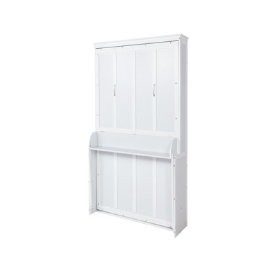 Queen Size Wood Murphy Bed, Space-Saving Hidden Wall Bed, Wall Bed Cabinet, with Gas Struts