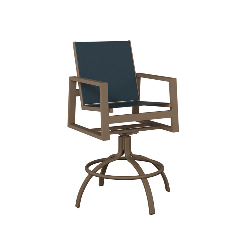 Chaise de bar pivotante en argile Ceasar, Argile, Marine