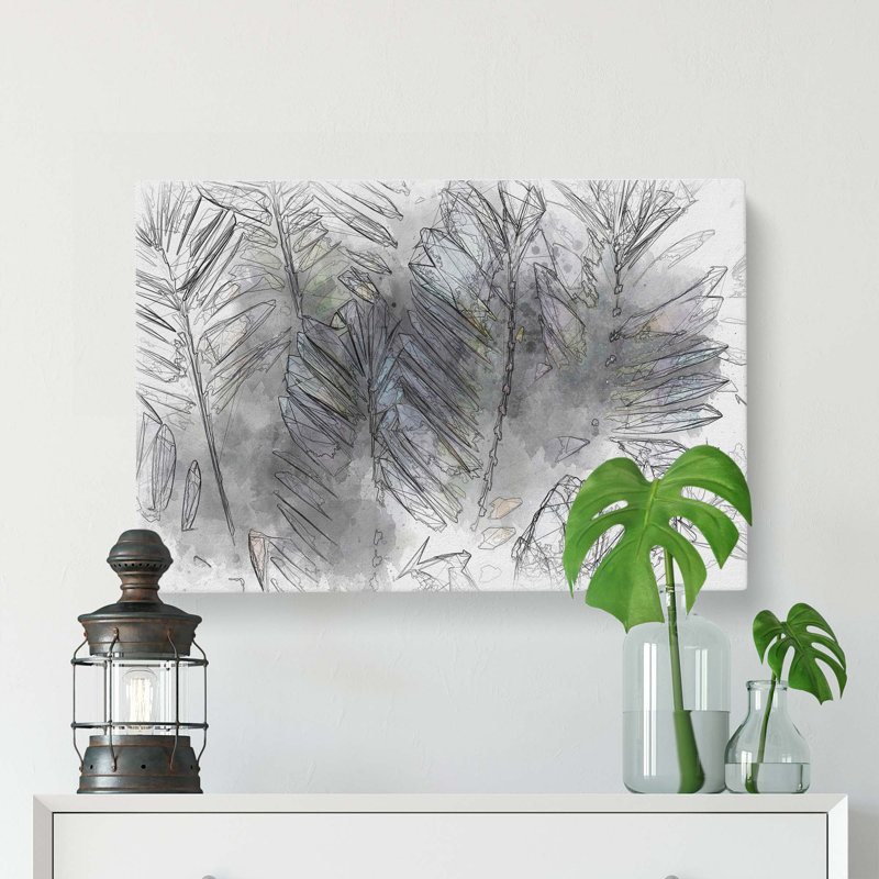 Plant Leaves In Abstract - Wrapped Canvas, 40cm H x 60cm W x 3cm D
