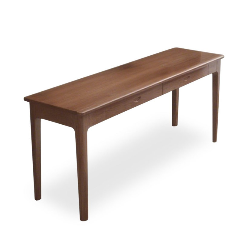 Nut-Brown Rectangular Solid Wood with 3 drawers desk, 29.53" H x 62.99" W x  15.75" D