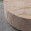 Table basse ronde Art déco en faux travertin - Table d'appoint discrète pour l'intérieur et l'extérieur, idéale pour les salons et les terrasses