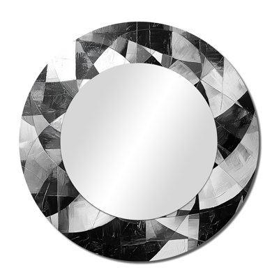 Shattered Symmetry Of Monochrome Cubism I - Abstract Cubism Mirror Wall Decor - Printed On Metal