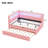 Pink Upholstered Full Platform Bed with USB Ports, LED Lights and Twin Trundle, No Box Spring Needed