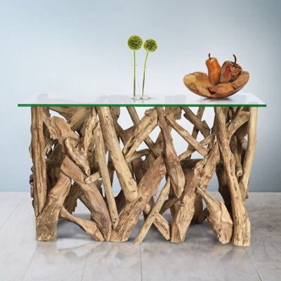 Cruson 52'' Glass Top Console Table