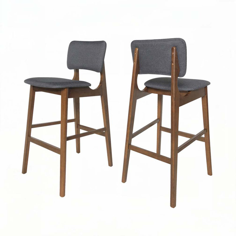 Tabouret de bar en bois, Gris anthracite