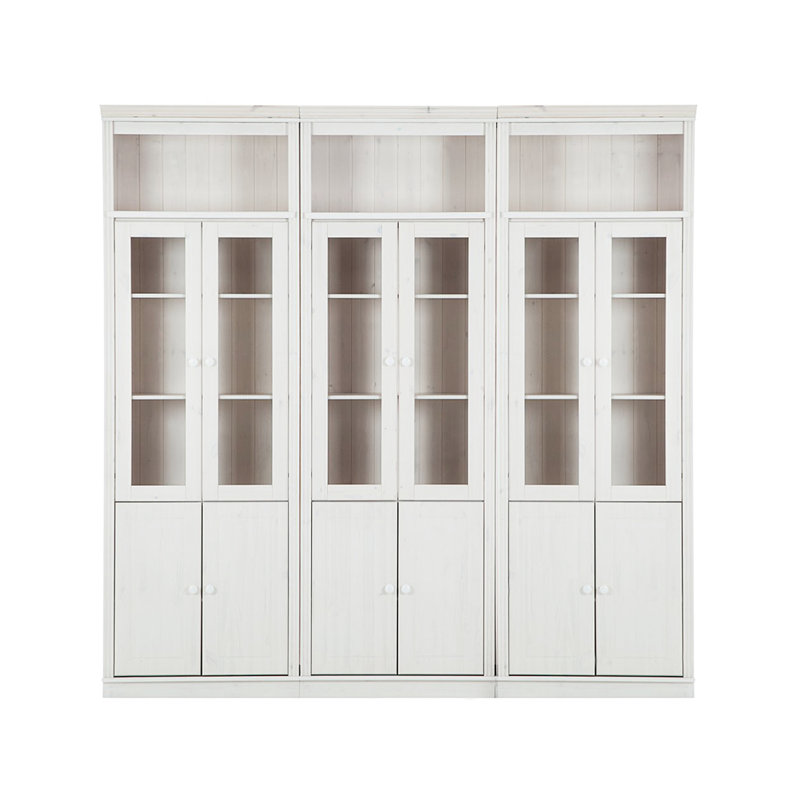 Demetricia 223cm H x 222cm W Library Bookcase, White
