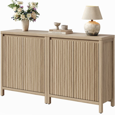 29.1"W Fluted Panel Sideboard  With 2 Adjustable Shelves