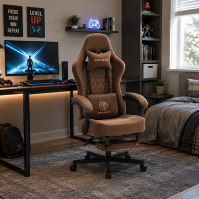 Adjustable Reclining Ergonomic Faux Leather Swiveling PC & Racing Game Chair