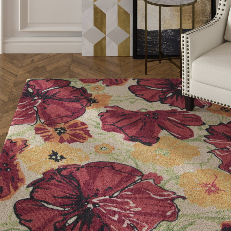 Shala Performance Wool Floral Indoor Rug, Rectangle 8' x 10'