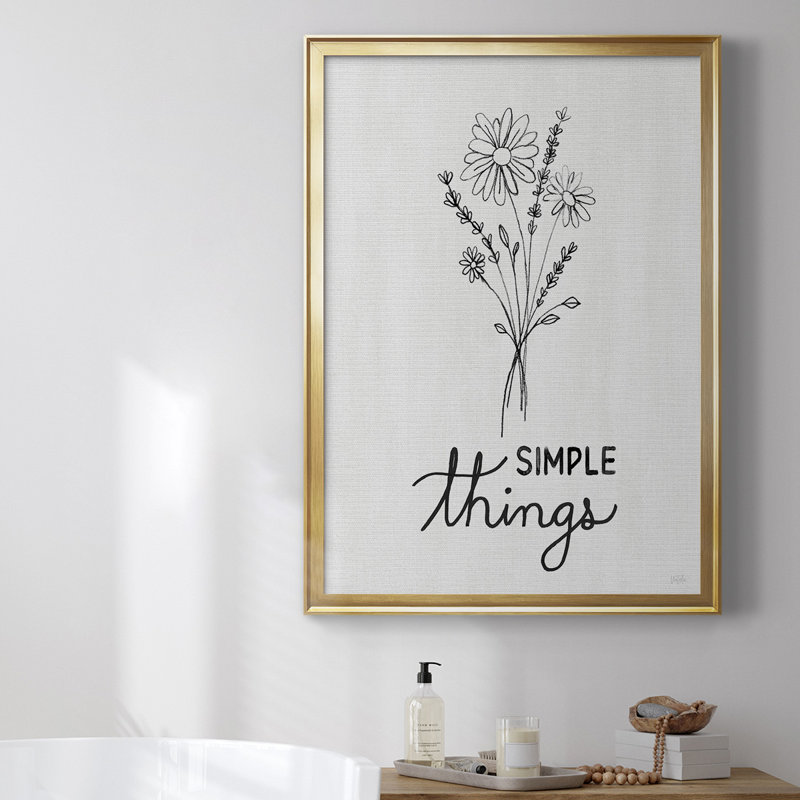 " Simple Things Sketch ", Gold, 42.5" H x 30.5" W x 1" D