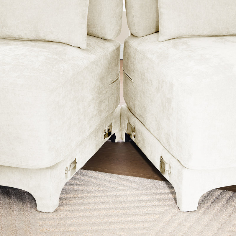 Canapé à quatre places en chenille avec coussin lombaire, structure ergonomique en bois massif, éponge à haute résilience, installation facile, convient aux hôtels, salons