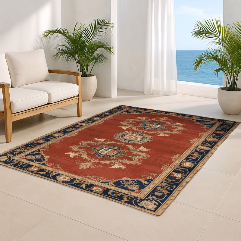 French Brown Indoor and Outdoor Area Rug, Rectangle 2' x 3'