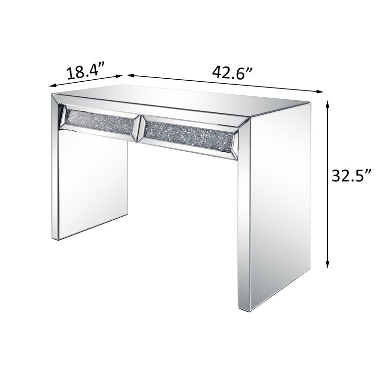 Console Table, Mirrored & Faux Diamonds