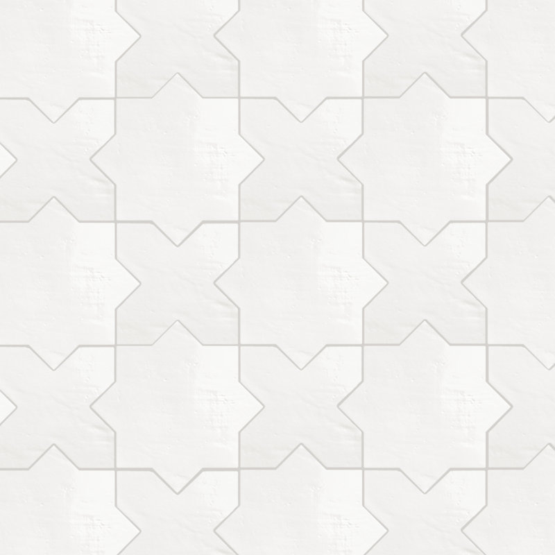 Argile Star with Cross 7 In. X 14 In. Porcelain Floor And Wall Tile Kit, Beige