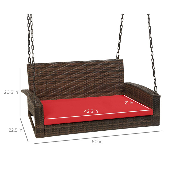 Balancelle d'extérieur avec support, Brun, Rouge
